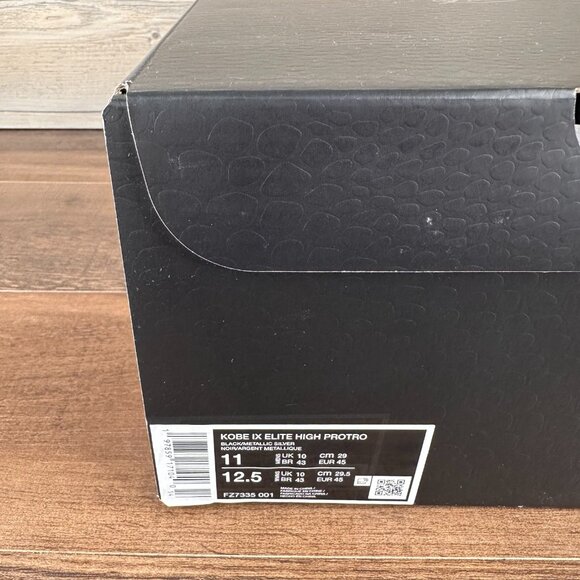 Nike Kobe 9 Elite Protro Masterpiece Mens Size 11 Black Silver Volt FZ7335 001 - Picture 9 of 9